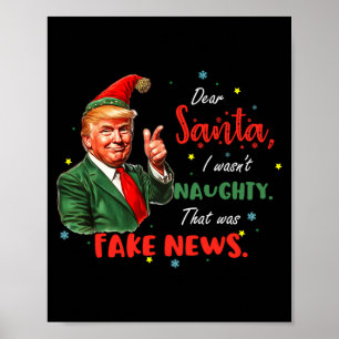 Poster Noël Trump Cher Père Noël Fake News Drôle Xmas Tr