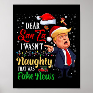 Poster Noël Trump Cher Père Noël Faux News Drôle Noël Moi