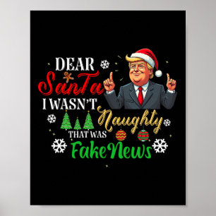 Poster Noël Trump Cher Père Noël Faux News Drôle Noël Moi