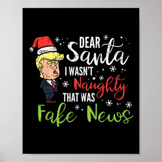 Poster Noël Trump Cher Père Noël Faux News Drôle Noël Moi (Devant)