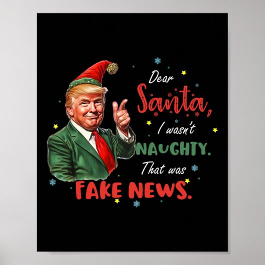 Poster Noël Trump Cher Père Noël Faux News Drôle Noël Tr (Devant)