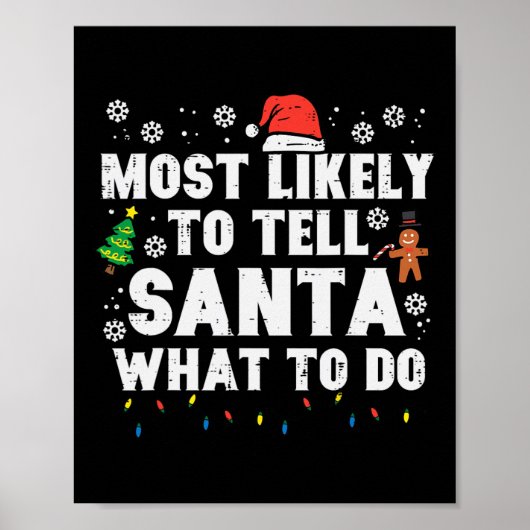 Poster Noël Va Probablement Dire À Père Noël Que Faire Fa (Devant)