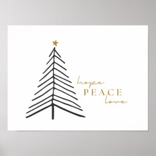 Poster Noël Vacances espoir paix amour Imprimantes Affich