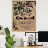 Poster Noël vintage (Bureau à domicile)