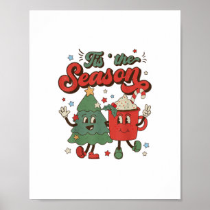 Poster Noël Vintage C'Est La Saison Arbre de Noël Co