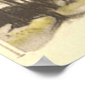 Poster Noël vintage, Eglise dans le paysage hivernal (Coin)