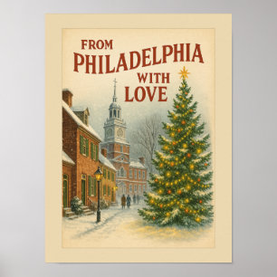 Poster Noël Vintage From Philadelphia With Love