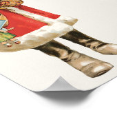 Poster Noël vintage, image découpée de Père Noël (Coin)