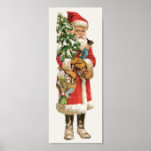 Poster Noël vintage, image découpée de Père Noël (Devant)
