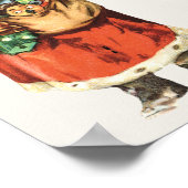 Poster Noël vintage, image découpée du Père Noël (Coin)