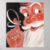 Poster Noël Vintage, Jolly Santa Claus avec String (Devant)
