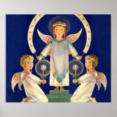 Poster Noël Vintage, Père Noël scandinave Lucia Angels (Devant)