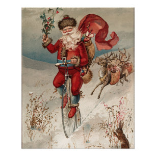 Poster Noël vintage Yule Fêtes