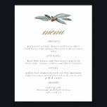 Poster NOEL Winter Berry Christmas Holiday Menu Mariage<br><div class="desc">Ce panneau du menu du dîner présente une végétation hivernale avec des baies bordeaux et une police de caractères de calligraphie dorée. Cette affiche de menu alimentaire est l'ajout parfait à votre mariage d'hiver ou à votre dîner de Noël. Associez n'importe quel article de la collection HOLLY pour un look...</div>