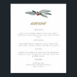 Poster NOEL Winter Berry Christmas Holiday Menu Mariage<br><div class="desc">Ce panneau du menu du dîner présente une végétation hivernale avec des baies bordeaux et une police de caractères de calligraphie dorée. Cette affiche de menu alimentaire est l'ajout parfait à votre mariage d'hiver ou à votre dîner de Noël. Associez n'importe quel article de la collection HOLLY pour un look...</div>