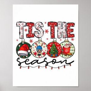 Poster Noël Xmas Vibes Amateur de Hockey Joueur de Hockey