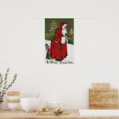 Poster NoëlPère Noël avec Cheval de Bois (Cuisine)