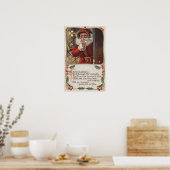Poster NoëlPère Noël avec main sur la barbe (Cuisine)