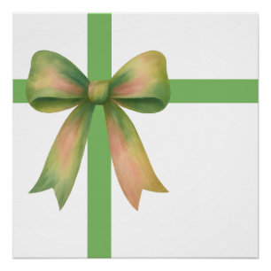 Poster Nœud cadeau élégant – Conception moderne de Noël
