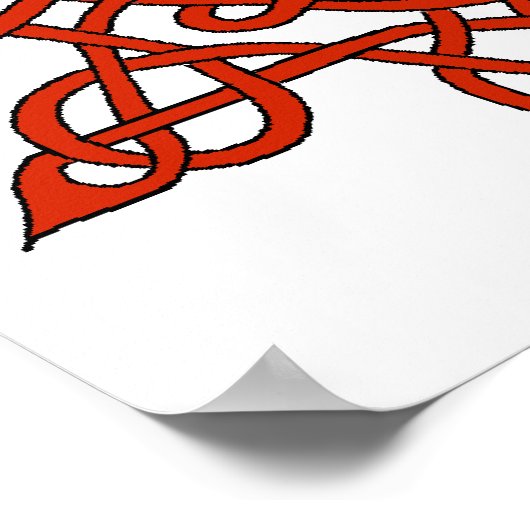 Poster Noeud celtique 9 rouge (Coin)