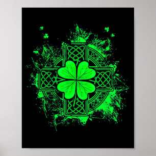 Poster Nœud celtique Trèfle à trois feuilles Shamrock Sai