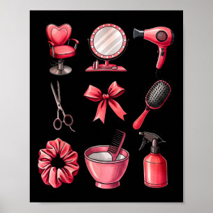 Poster Nœud Coquette Saint-Valentin Coiffeur Coiffeuse Co
