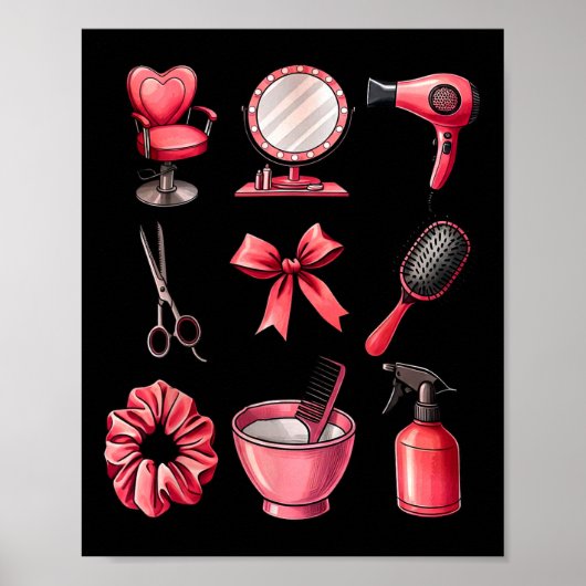 Poster Nœud Coquette Saint-Valentin Coiffeur Coiffeuse Co (Devant)