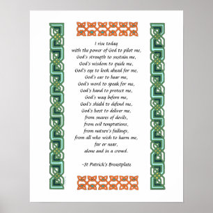 Poster Noeud de Celtic de vert de prière du plastron de