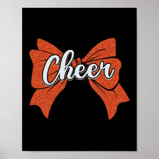 Poster Nœud de pom-pom girl orange Coquette Sport Cheerle