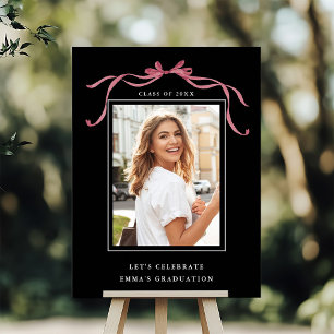 Poster Nœud de teinte rose foncé pour la soirée de remise