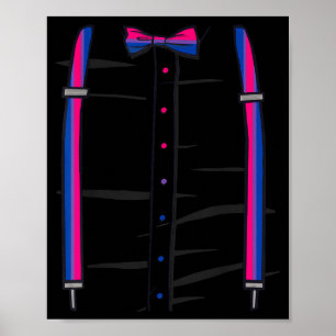 Poster Nœud papillon et jarretelles drapeau de fierté Biu