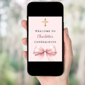 Poster Nœud rose blush de confirmation de bienvenue