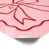 Poster Nœud Ruban Rose Rouge (Coin)