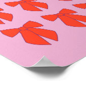 Poster Nœuds Rétro Rose (Coin)