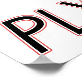 Poster Noir 1941 Plymouth avec carte graphique rouge (Coin)