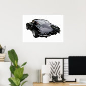 Poster Noir 1963 Corvette Stingray (Bureau à domicile)