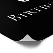 Poster Noir 60e anniversaire de la fête photo coeur bienv (Coin)