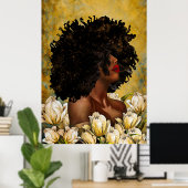 Poster Noir-Africain (Bureau à domicile)