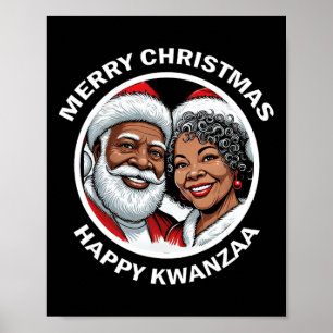 Poster Noir Aimant Père Noël Et Mme Claus Noël