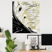 Poster Noir avec or sur texture soie (Bureau à domicile)