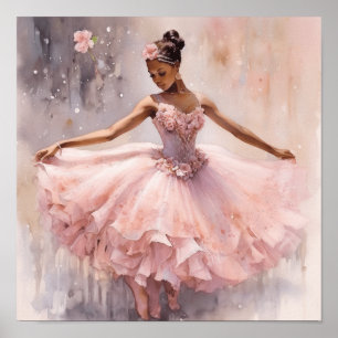 Poster Noir Ballerina : Casse-noix Sugar Plum Pink Tutu