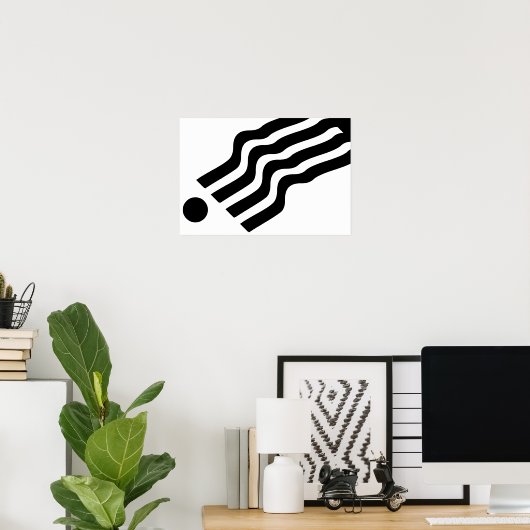 Poster noir blanc Abstrait (Bureau à domicile)