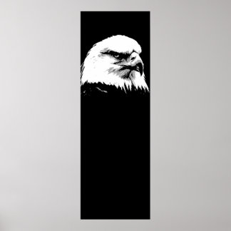 Poster Noir Blanc Américain Bald Eagle pop art