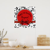 Poster Noir Blanc Arc Rouge Taches de Dalmatien Fête d'an (Cuisine)