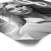 Poster noir & blanc avec portrait féminin (Coin)