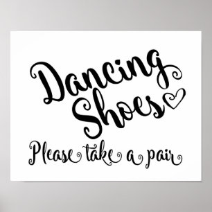 Poster Noir & blanc Chaussures de danse mariage signe imp