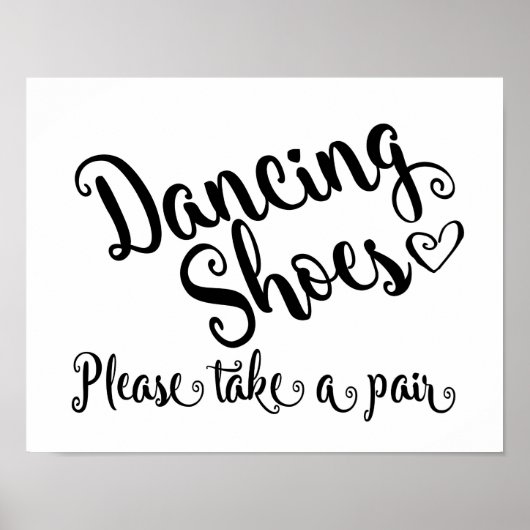 Poster Noir & blanc Chaussures de danse mariage signe imp (Devant)