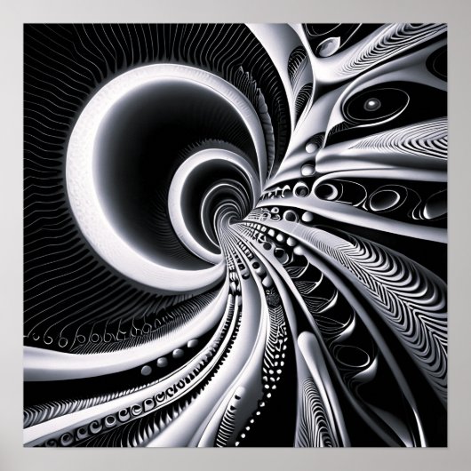 Poster Noir & Blanc Dans Le Trou Du Monde (Devant)