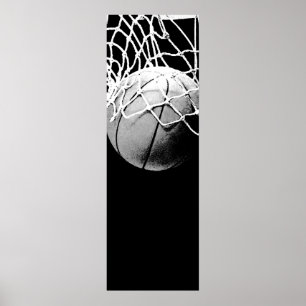 Poster noir blanc de la porte de basket