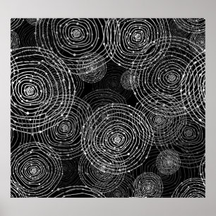 Poster Noir Blanc : Formes Rondes Sans Couture.